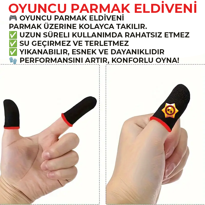 Bilişim Burada Pubg Brawll Star Desenli Oyun Eldiveni Ter Geçirmez 1 Çift 2 Adet Parmaklık